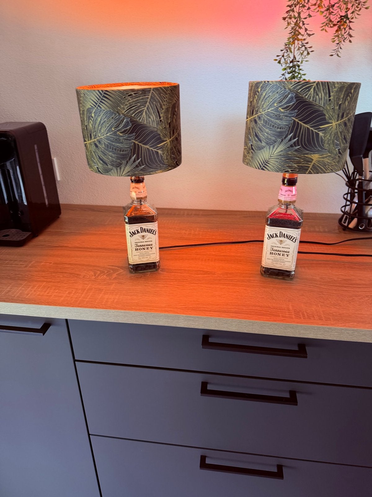 Unieke Jack Daniel's Honey Tafellampen (zie beschrijving), Ophalen, Overige merken, Meerkleurig, E27 (groot)