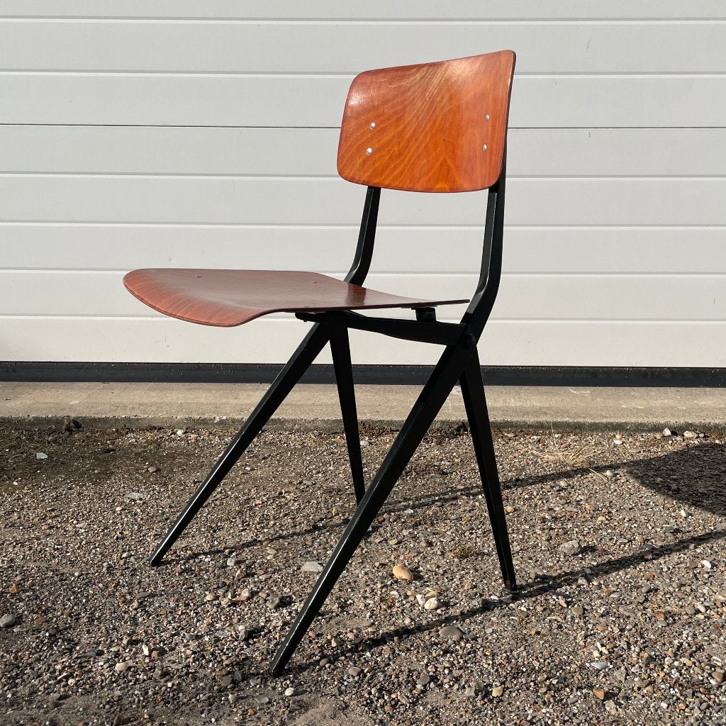 🟡  Vintage Marko schoolstoel, "passer" stoel, 1960s, Huis en Inrichting, Stoelen, Gebruikt, Vintage schoolstoel, Zwart, Ophalen of Verzenden