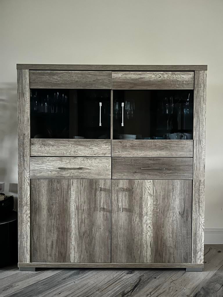 Lage servieskast, Huis en Inrichting, Kasten | Vitrinekasten, Ophalen, Gebruikt, 100 tot 150 cm, 100 tot 150 cm