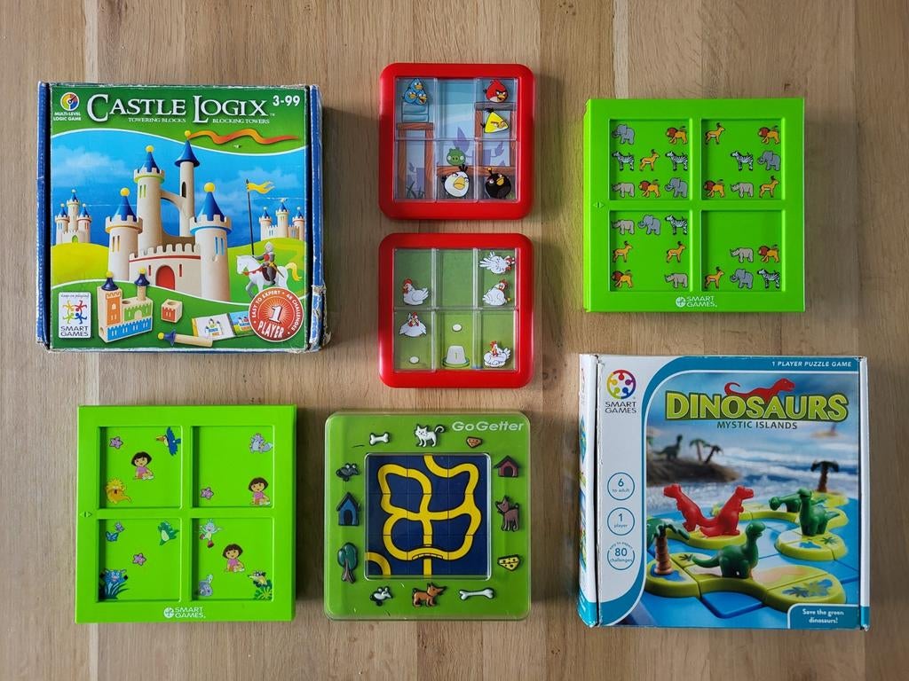 7 SmartGames - leuke gevarieerde set. Als set of los te koop, Een of twee spelers, Ophalen of Verzenden, Zo goed als nieuw, Smart Games