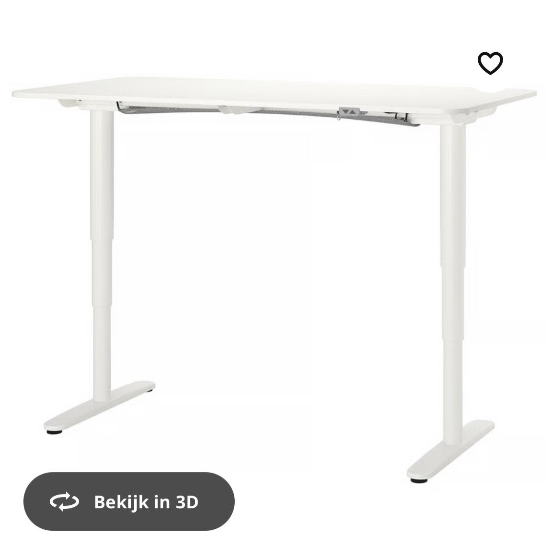 IKEA Bekant Zit-sta Bureau - Wit, Elektrisch Verstelbaar, Ophalen, Zit-sta bureau, Elektrisch, Gebruikt