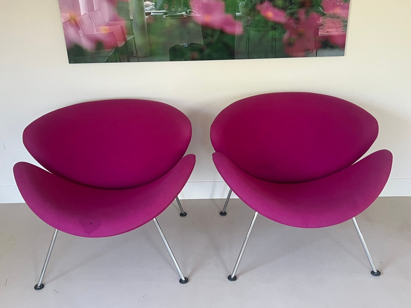 2 stuks Artifort Orange Slice F437 Pierre Paulin fauteuils, Gebruikt, 75 tot 100 cm, Ophalen of Verzenden, 75 tot 100 cm