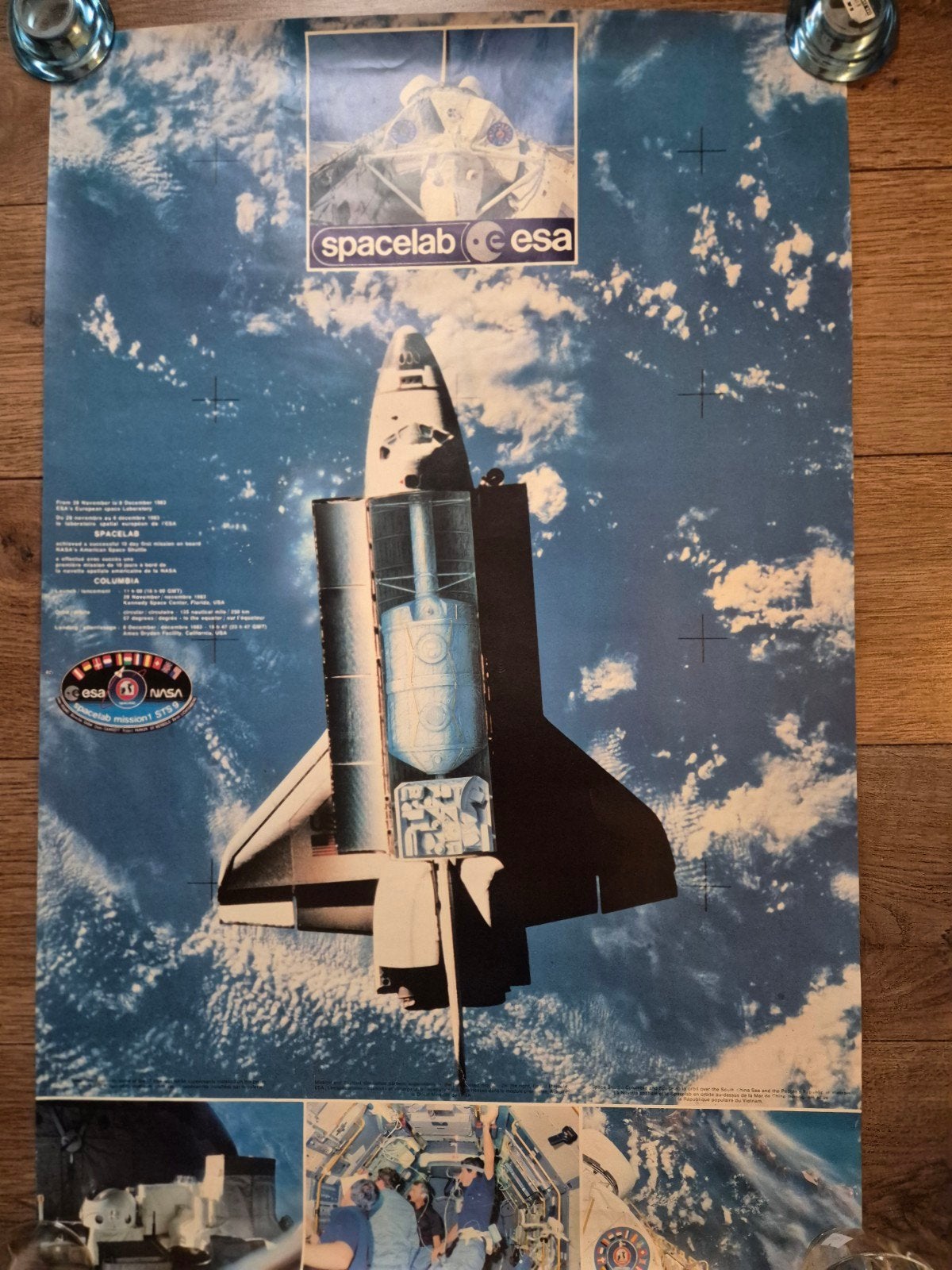Poster Spacelabe Esa / Nasa Columbia 1983 !!, Verzamelen, Ophalen of Verzenden, Gebruikt, Kaart, Foto of Prent