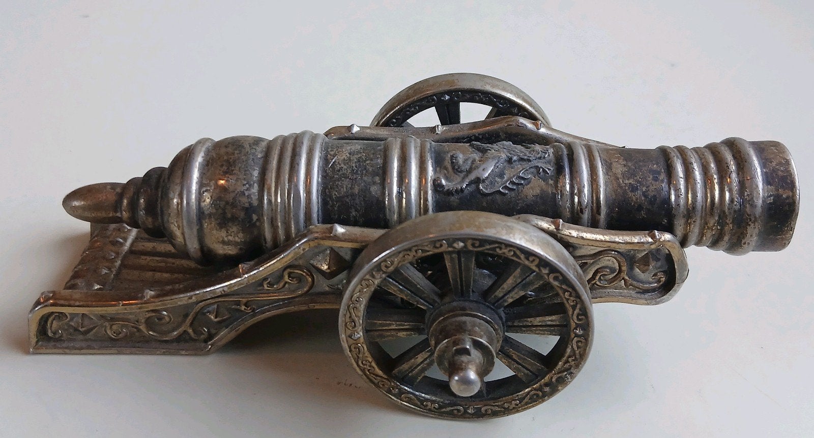 Retro, vintage metalen miniatuur kanon, Antiek en Kunst, Ophalen of Verzenden