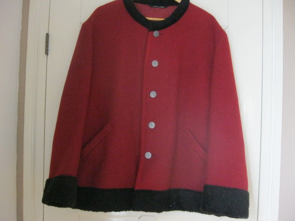 Hg schober oostenrijks/tiroler scheerwollen jasje:mt 50, Ophalen of Verzenden, Zo goed als nieuw, Jasje, Rood