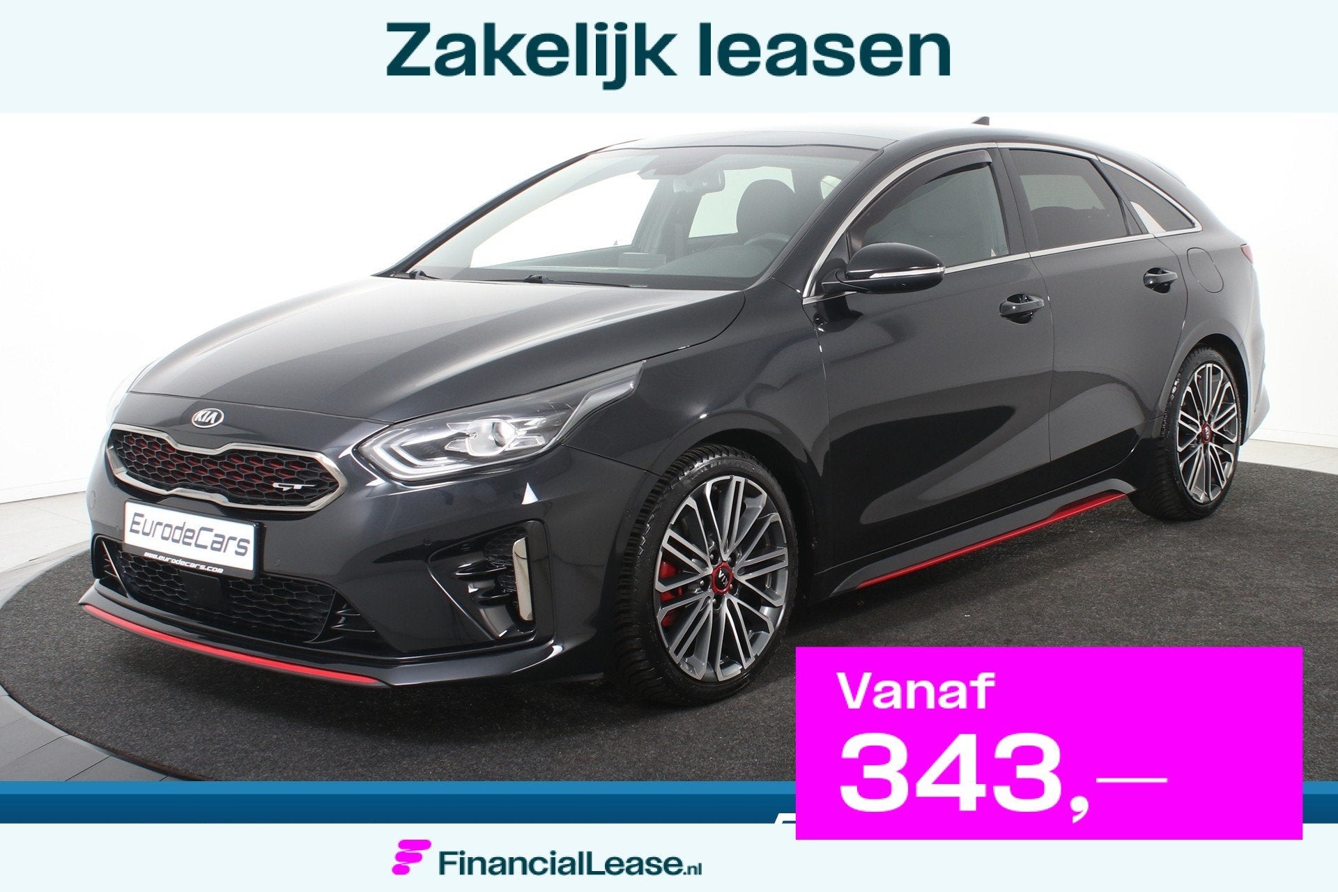 Kia ProCeed 1.6 T-GDI GT *Full-options*, Lichtsensor, 15 km/l, Gebruikt, Zwart
