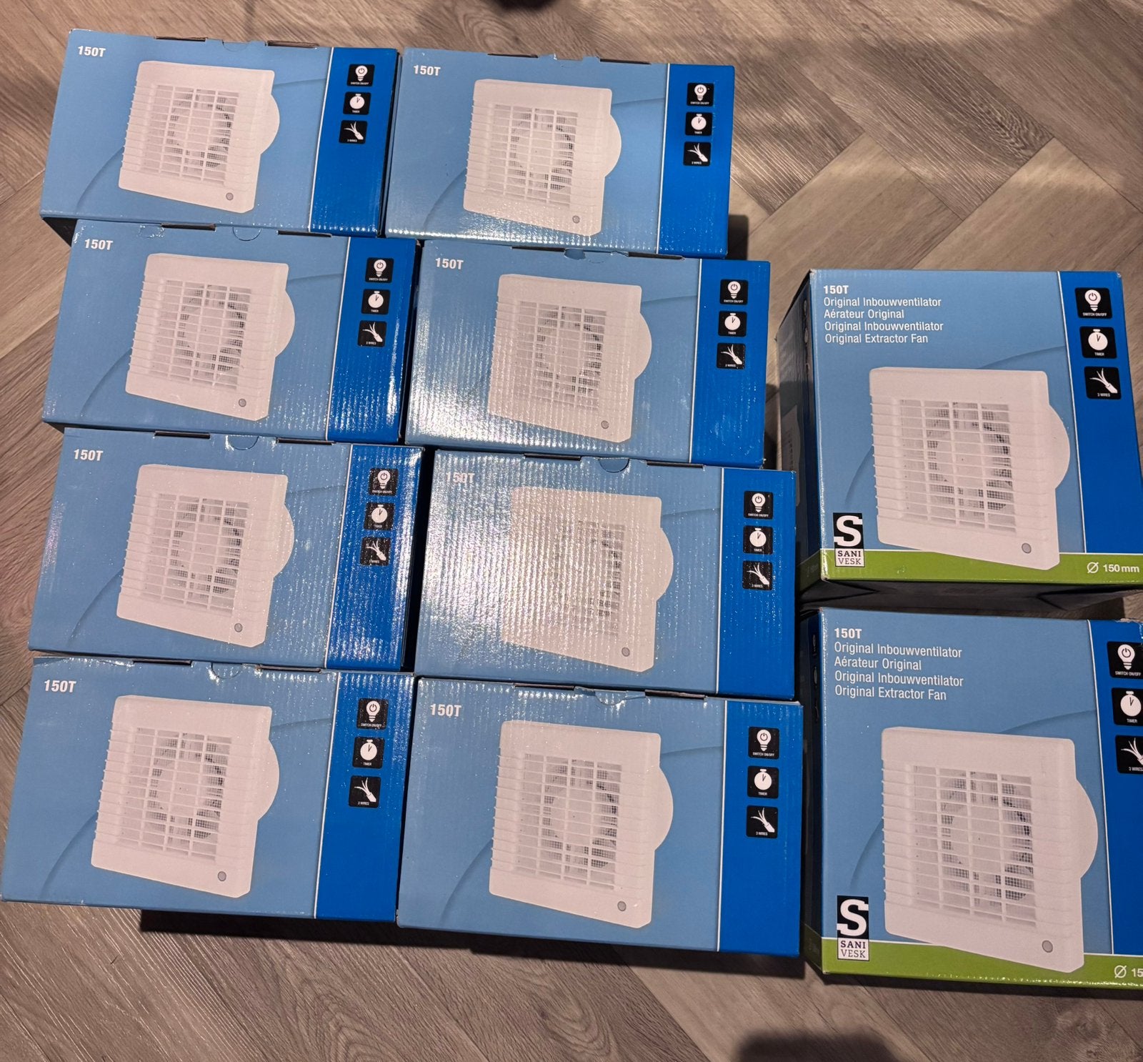 10x Sani Ves Original Inbouwventilator 150T - Nieuw, Doe-het-zelf en Verbouw, Ophalen of Verzenden, Nieuw, Afzuiger