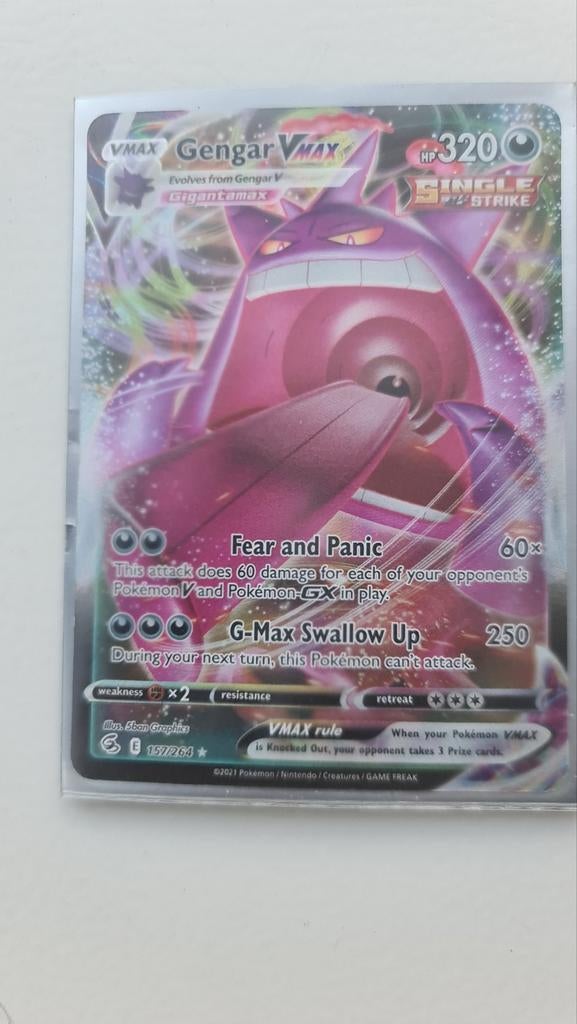 Gengar VMAX Single strike Engels (157/264), Ophalen of Verzenden, Zo goed als nieuw, Losse kaart