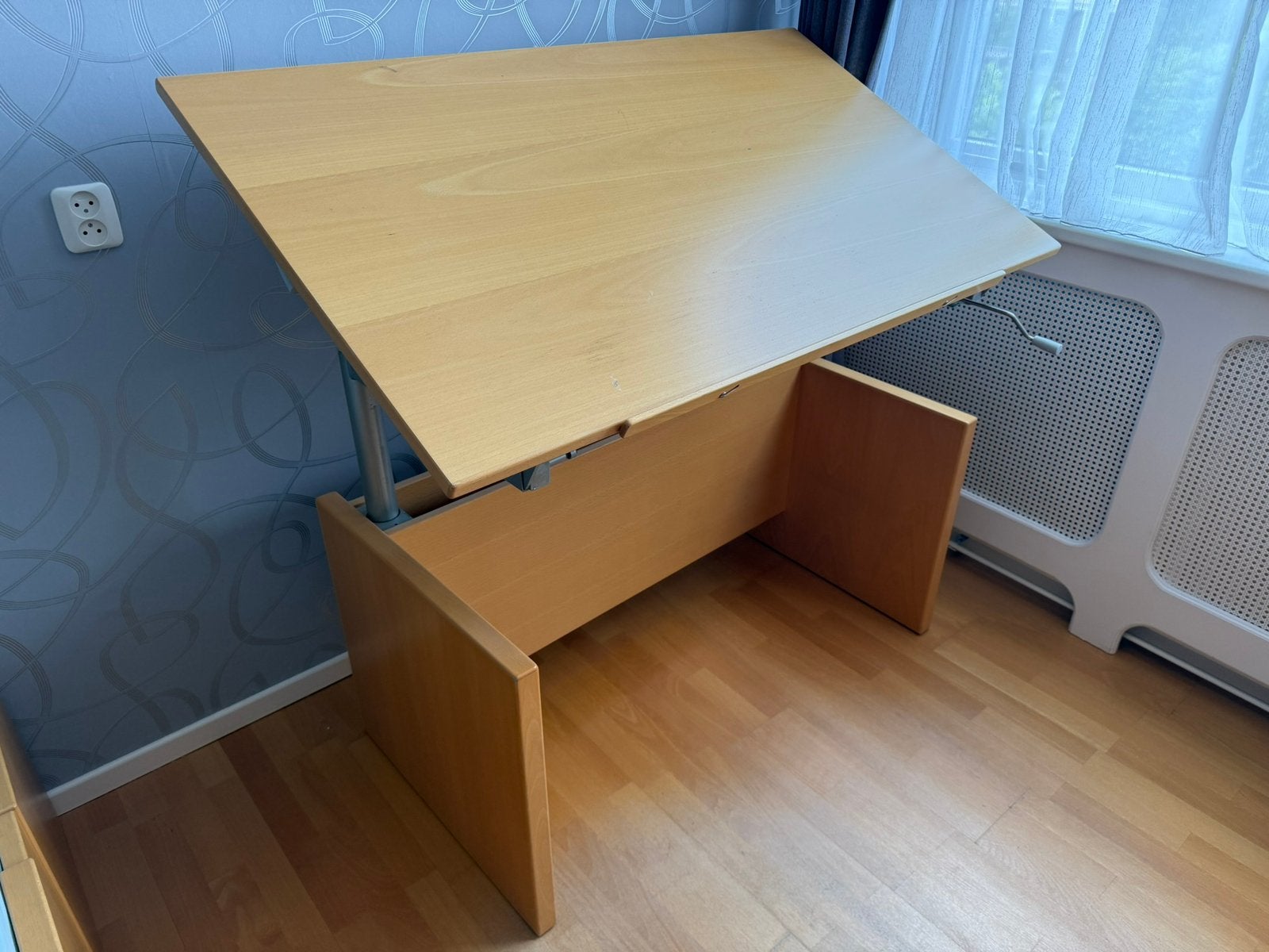 Hülsta verstelbaar bureau / tekentafel – 130 x 75 cm, Ophalen, Zit-sta bureau, Gebruikt, Scandinavisch