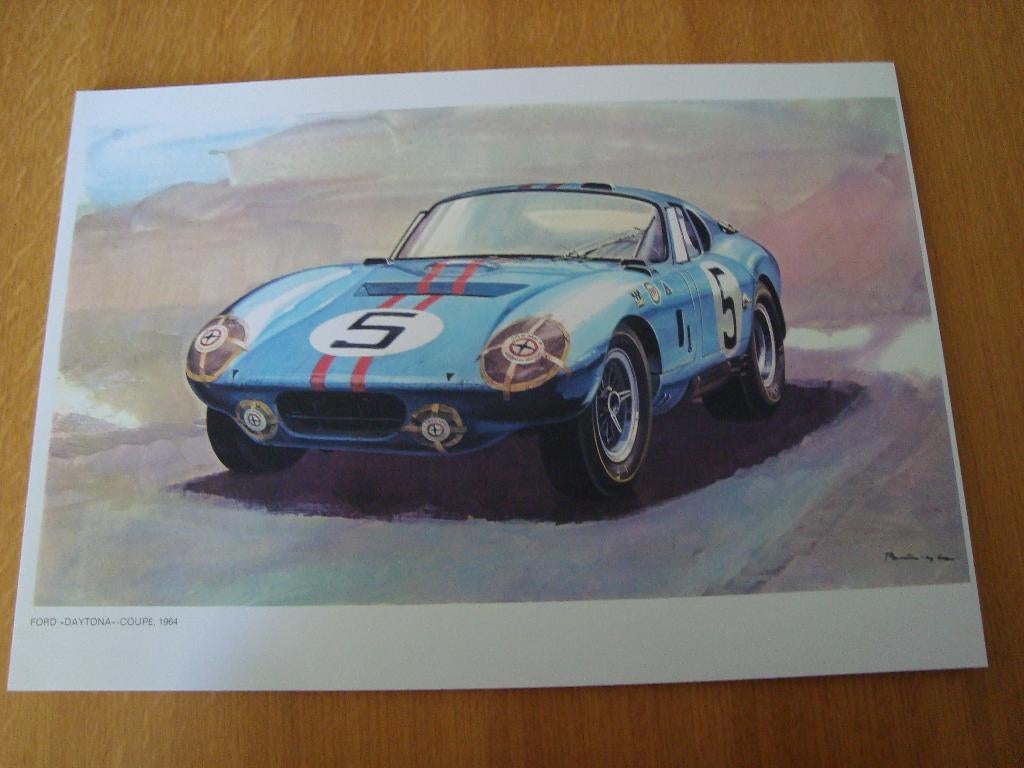 Ford Daytona coupe 1964 plaat 42-30 cm, Ophalen of Verzenden, Nieuw, Auto's