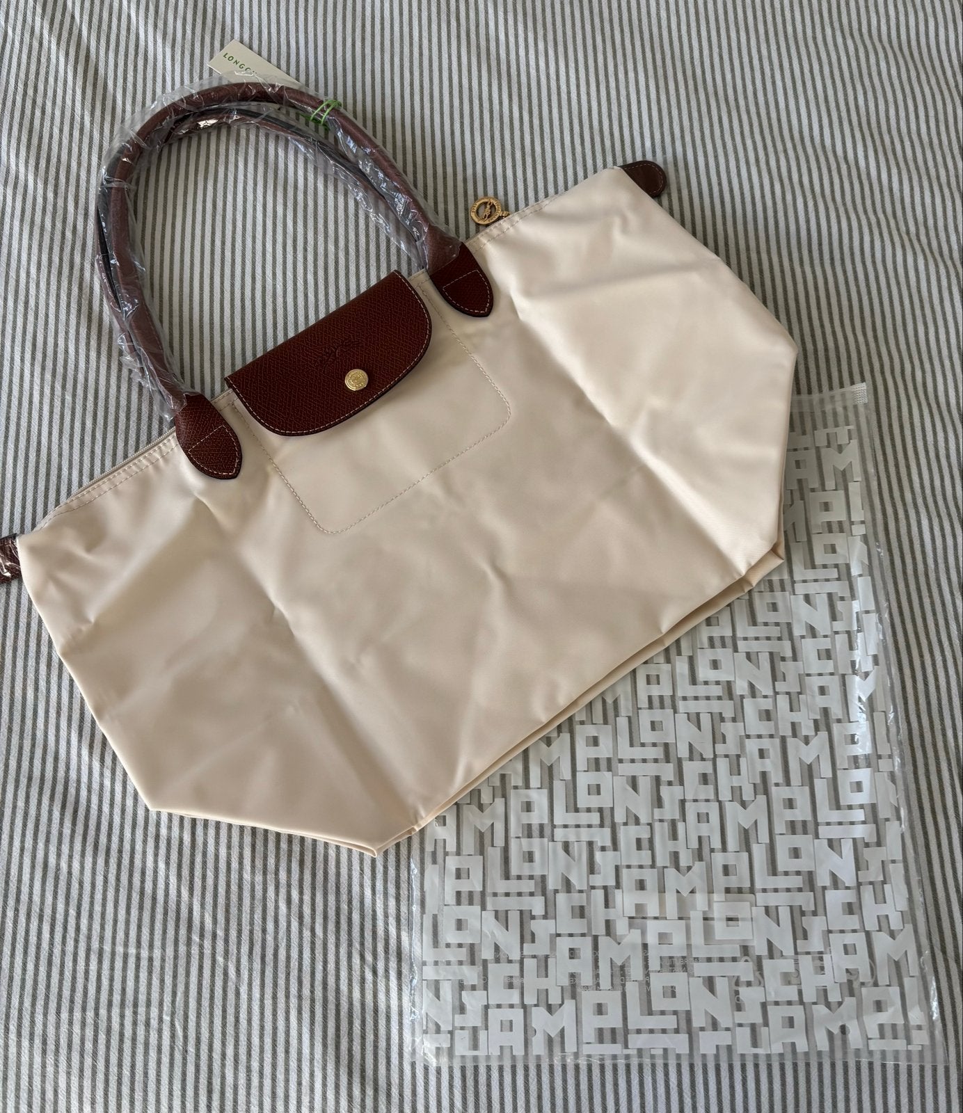Longchamp Le Pliage Shopper Tas - Nieuwstaat, Verzenden, Nieuw, Beige, Shopper