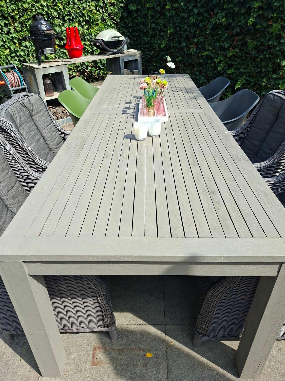 Houten tuintafel 300x100x80 cm, Ophalen, Zo goed als nieuw, Rechthoekig, Overige materialen
