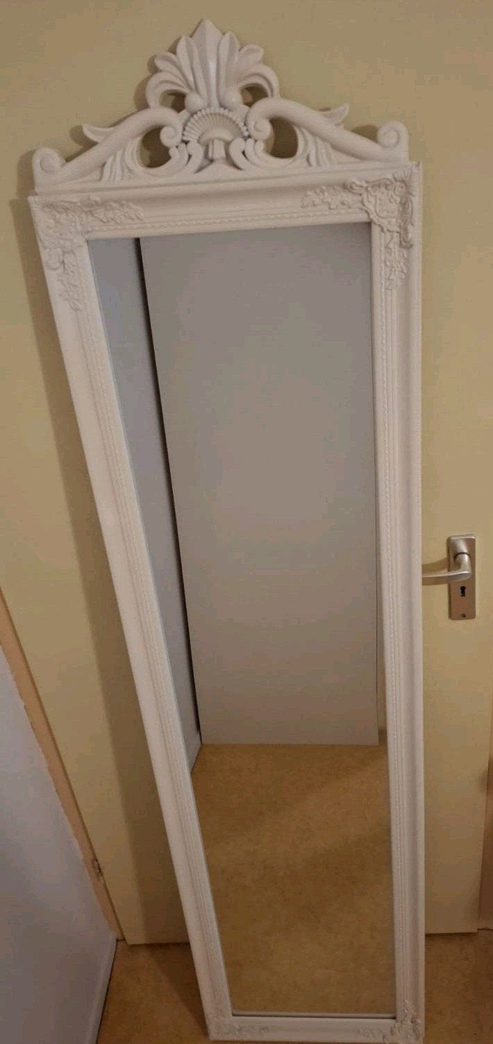 Passpiegel Barok stijl met klapstandaard wit, Nieuwstaat!, Ophalen, Minder dan 50 cm, Zo goed als nieuw, 150 tot 200 cm