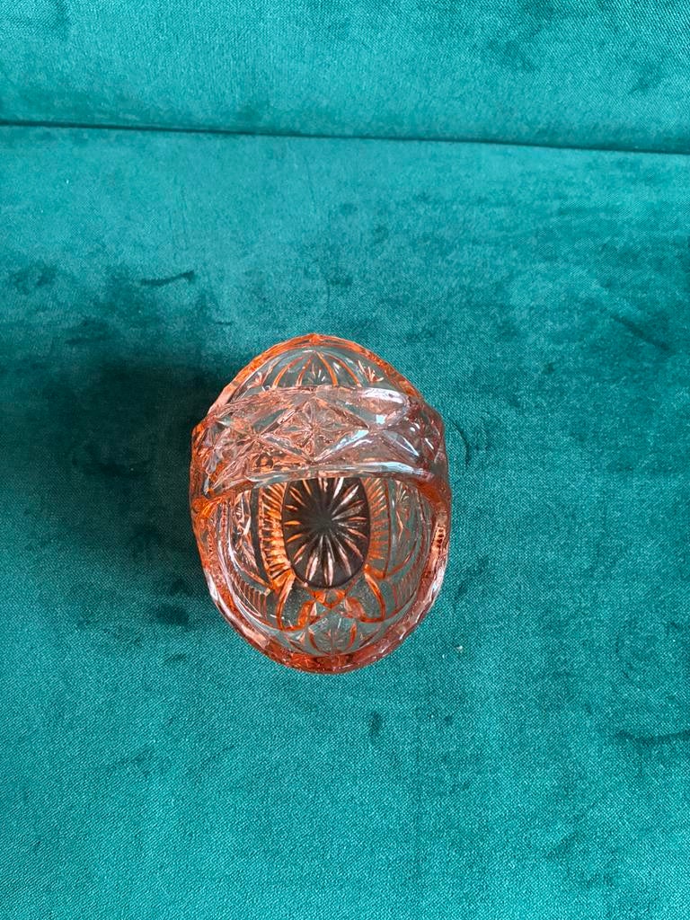 Vintage bonbon mandje van persglas, Ophalen of Verzenden