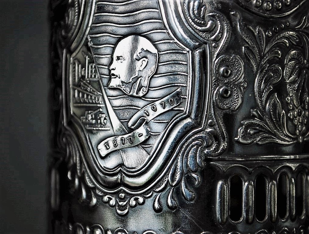 Podstakannik Vintage CCCP Lenin 100 jaar Melchior Theeglas, Antiek en Kunst, Ophalen of Verzenden
