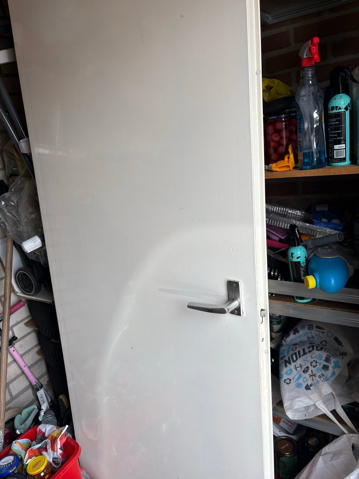 Witte binnendeur met klink - Gebruikt, Gebruikt, 80 tot 100 cm, Binnendeur, Ophalen of Verzenden