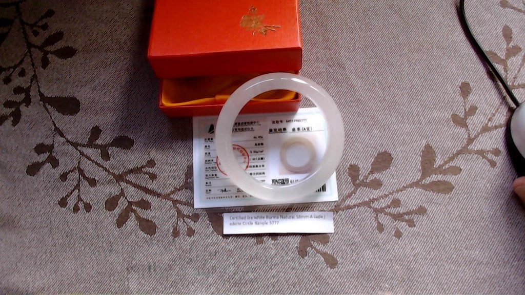 Icy White  Burma Jade Jadeiet Armband - 58mm, Overige materialen, Wit, Nieuw, Ophalen of Verzenden