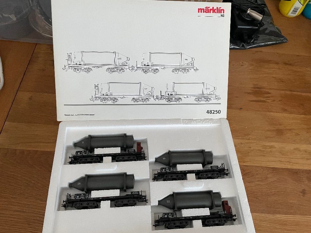 Märklin 48250 Wagonset Carbid Flessenwagen, Ophalen, Wisselstroom, Wagon, Zo goed als nieuw