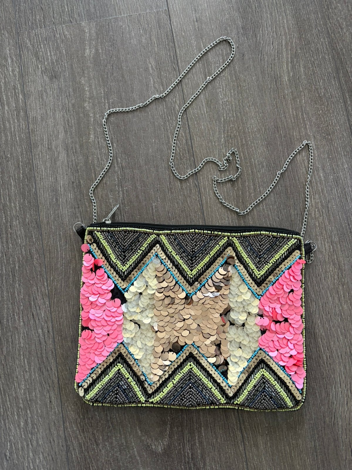 Boho pailletten clutch tas, Ophalen of Verzenden, Zo goed als nieuw