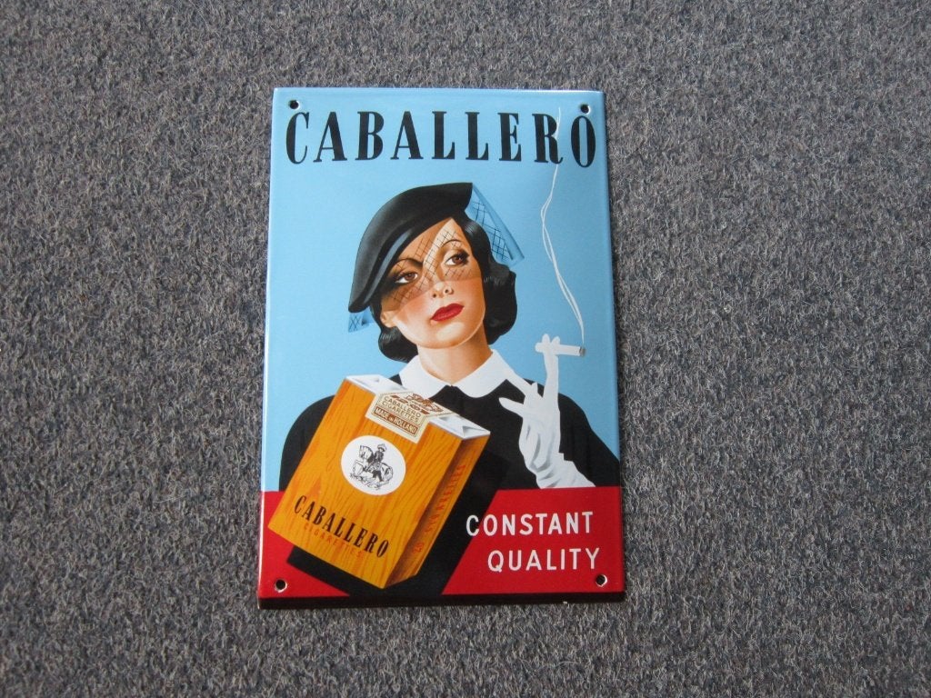 CABALLERO EMAILLE RECLAMEBORD, Ophalen, Zo goed als nieuw, Reclamebord