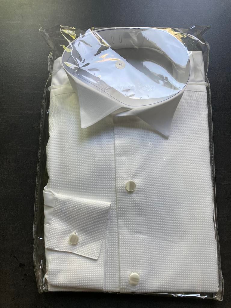 Rokhemd wit pique stof maat: 39, Kleding | Heren, Overhemden, Nieuw, Halswijdte 39/40 (M), Wit, Ophalen of Verzenden