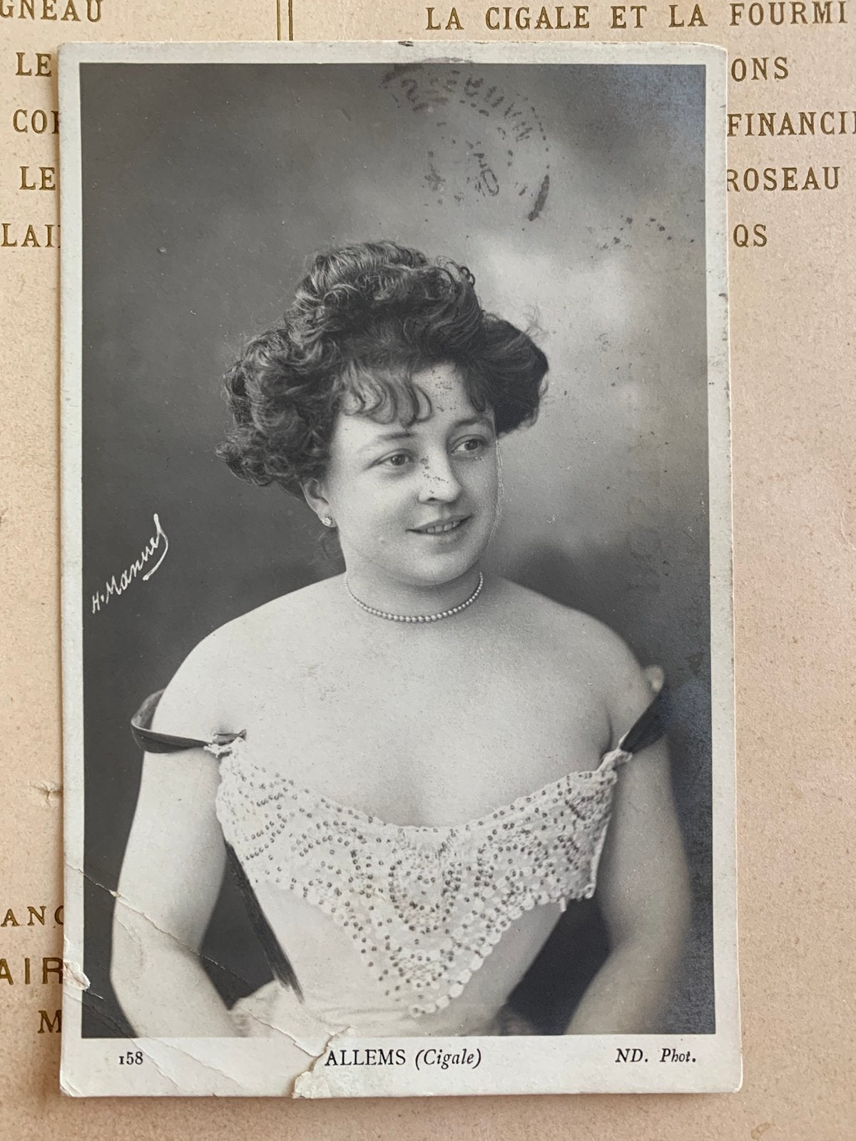 1906 Jeanne Allams - actrice - aan een militair (VD), Ophalen of Verzenden, Voor 1920, Gelopen, Sterren en Beroemdheden