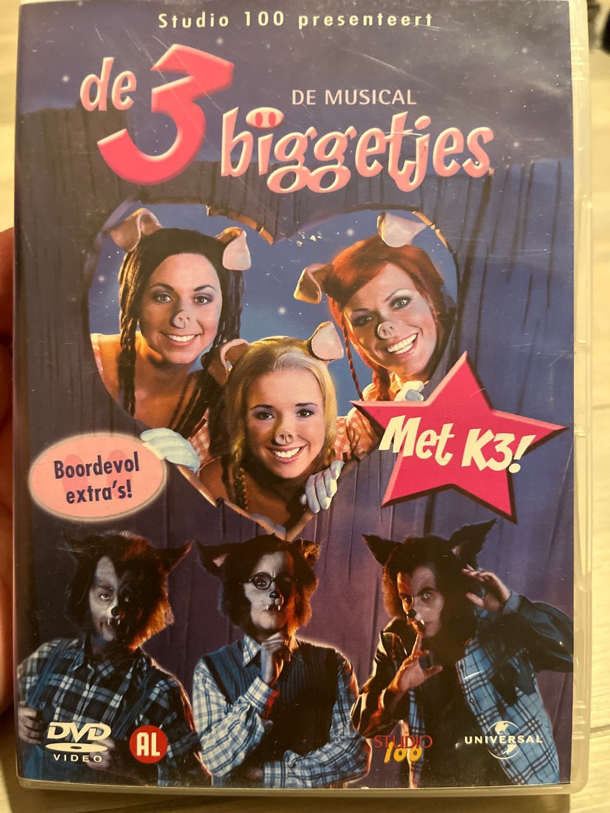 De 3 Biggetjes - De Musical DVD met K3!, Alle leeftijden, Familie, Film, Gebruikt