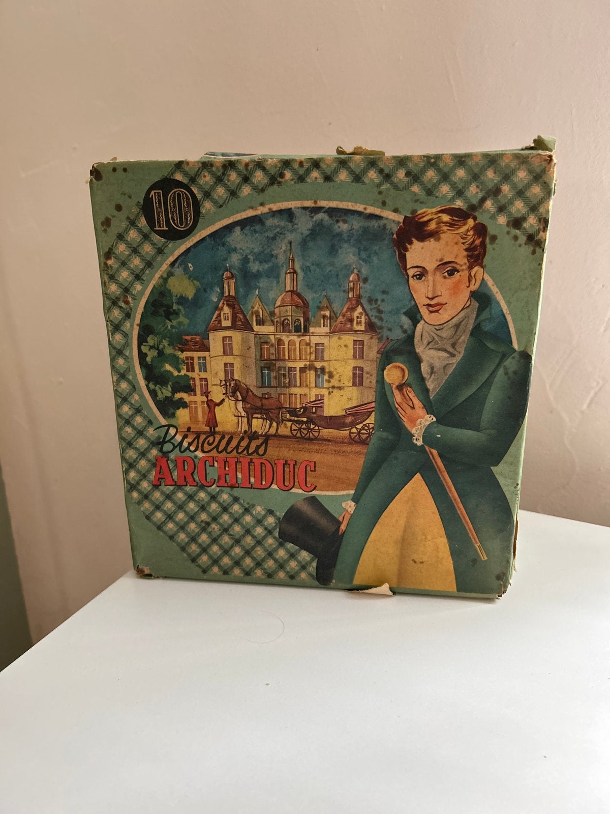 Vintage koekblik 'Biscuits Archiduc' met originele etiketten, Ophalen of Verzenden