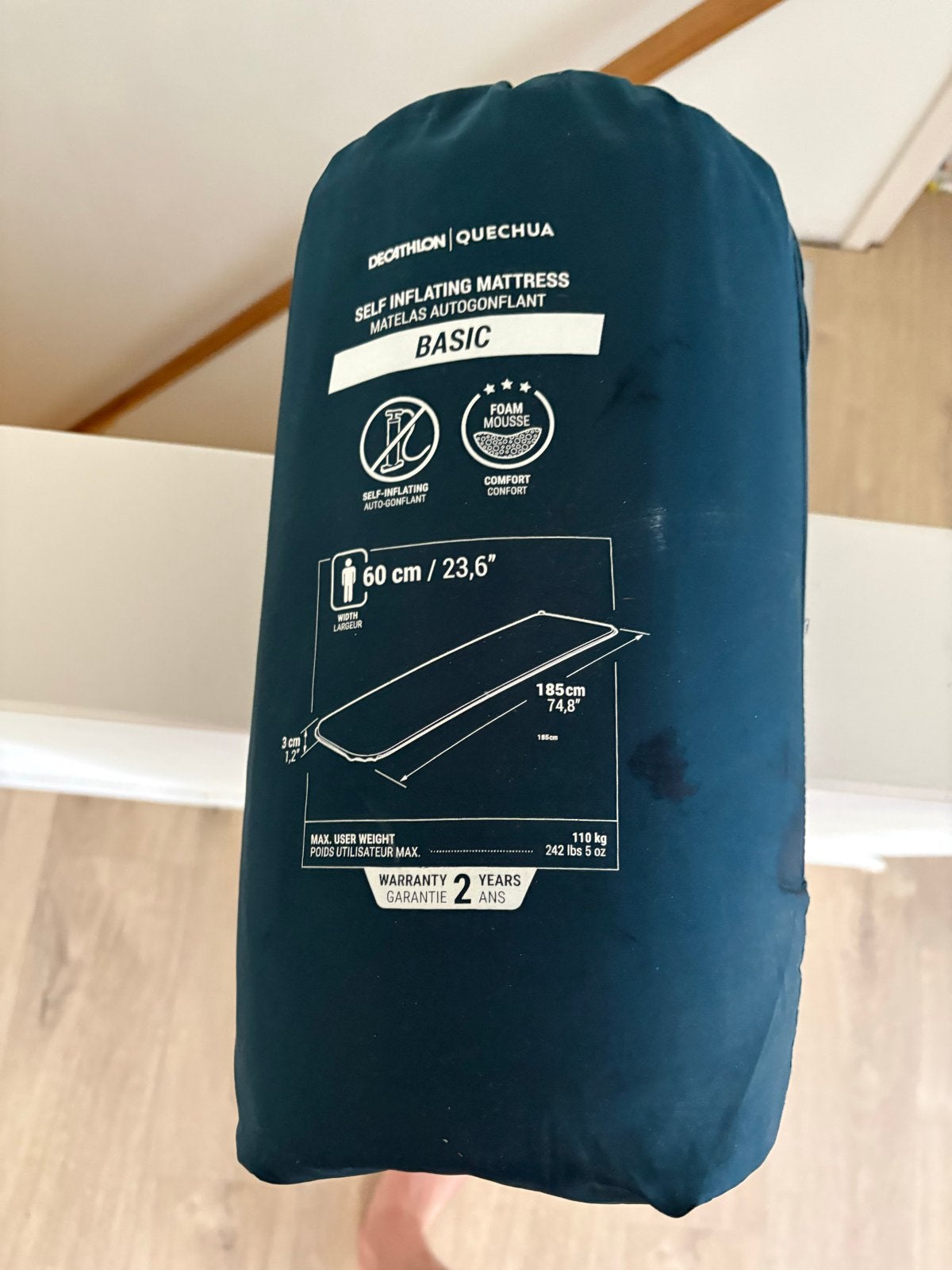 2x Decathlon Quechua zelfopblaasbaar matras Basic, Caravans en Kamperen, Luchtbedden, Ophalen of Verzenden, Zo goed als nieuw