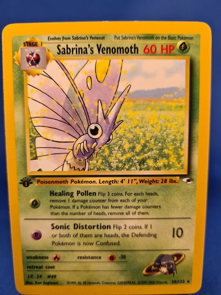 Sabrina's Venomoth 34/132 - Gym Heroes (1st editio), Verzenden, Gebruikt