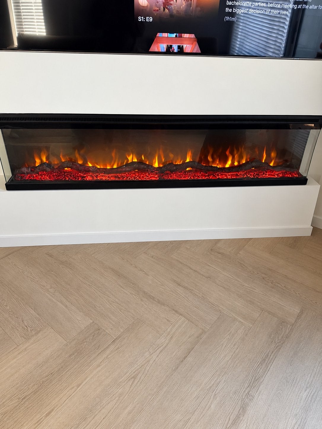 Elektrische haard met verwarming en afstandsbediening, Huis en Inrichting, Ophalen, Zo goed als nieuw, Inbouwhaard, Elektrische haard