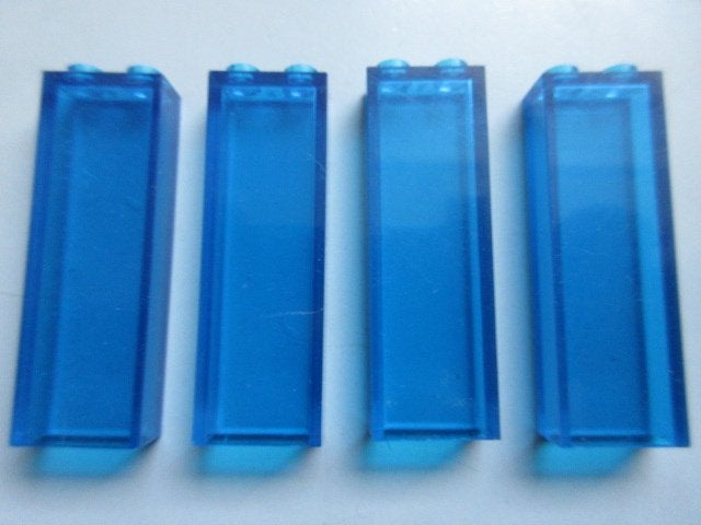 nr. 7498, 4 Transparant blauwe hoge stenen., Ophalen of Verzenden, Zo goed als nieuw, Losse stenen, Lego