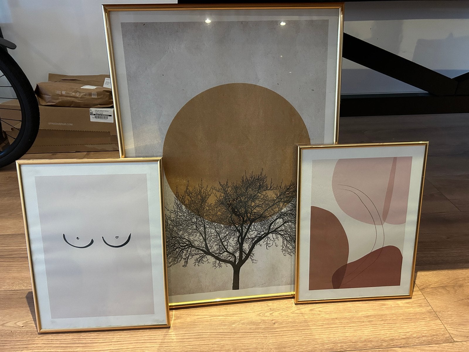 Set van 3 ingelijste posters - Abstract en Natuur, 50 – 75, Ophalen of Verzenden, Zo goed als nieuw, Foto of Poster