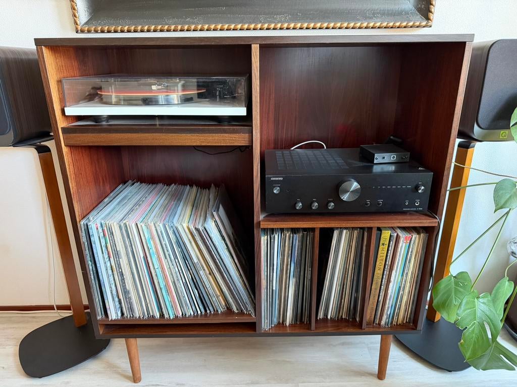 Vintage 70s LP Platenmeubel Platenspeler Vinyl kast, Huis en Inrichting, Kasten | Overige, Ophalen, Gebruikt