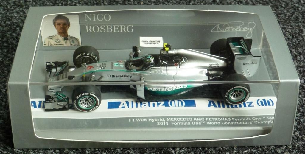 2014 - Mercedes AMG Petronas F1 W05 Hybrid - Nico Rosberg, Ophalen of Verzenden, Zo goed als nieuw, Auto, MiniChamps