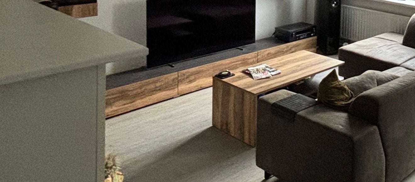 Gratis Salontafel en TV-meubel set - Gebruikt, Ophalen, Gebruikt, Overige houtsoorten