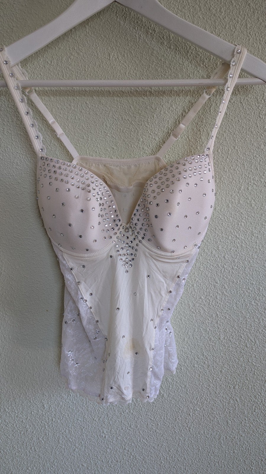 Bustier wit met zilveren steentjes, Kleding | Dames, Ophalen, Wit, Overige typen