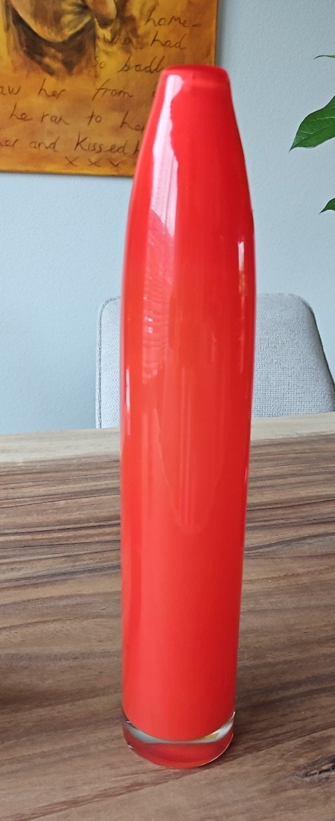 Moderne Oranje Glazen Vaas - Strak Design, Ophalen, Oranje, 36 cm, Glas