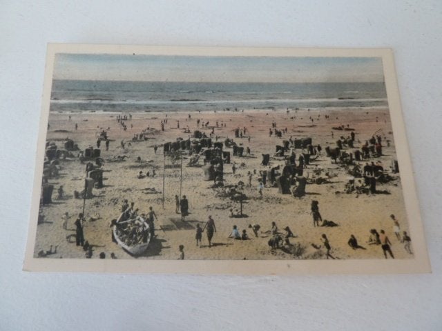 Zandvoort 1955 Strandgezicht, Ophalen of Verzenden, Voor 1920, Gelopen, Noord-Holland