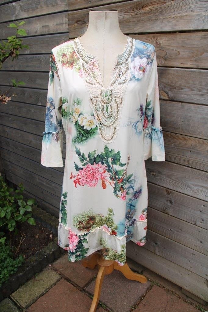 Jurk creme/ kleur K-Design mt XL Vaste prijs, K-design, Beige, Maat 46/48 (XL) of groter, Ophalen of Verzenden
