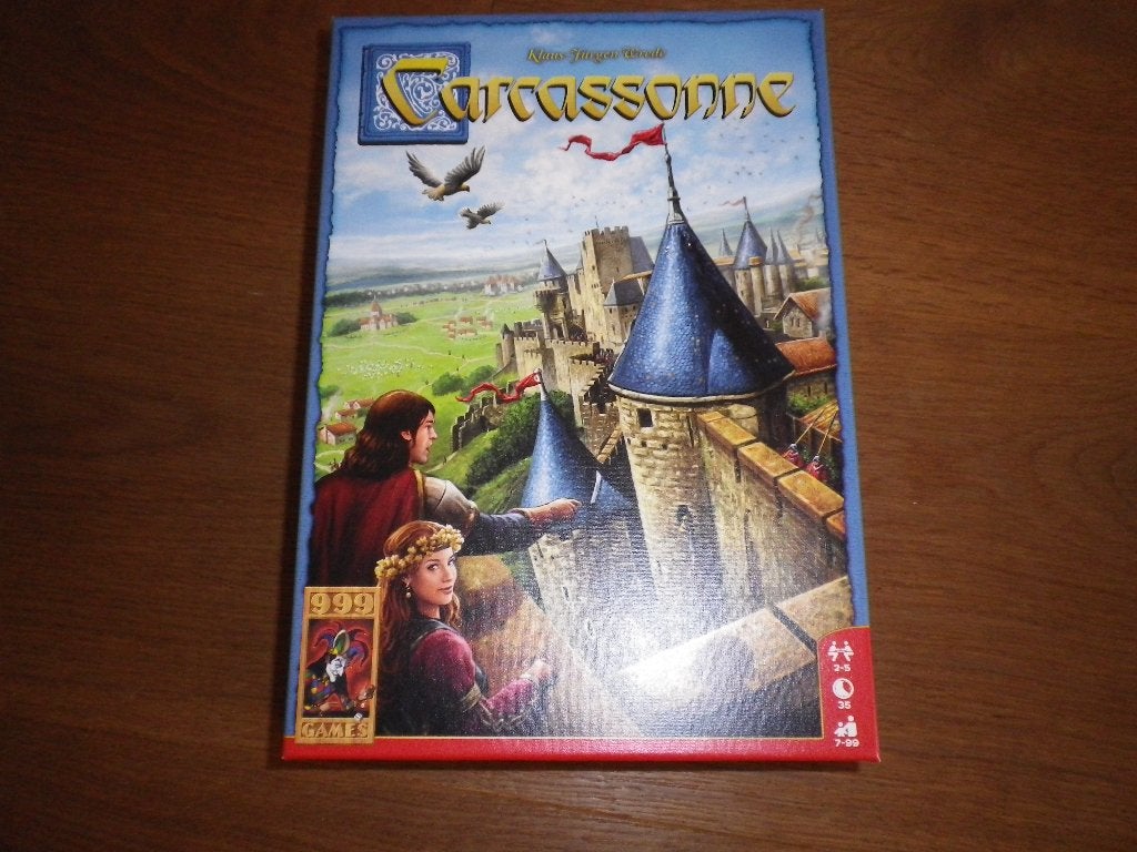 Carcassonne met uitbreiding De Rivier en de Abt, Ophalen, Zo goed als nieuw, 999 Games