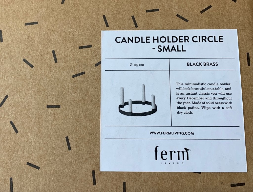 Ferm Living candle holder zwart brass nieuw twv € 69,00!, Overige materialen, Info@fermliving.nl, Nieuw, Ophalen of Verzenden