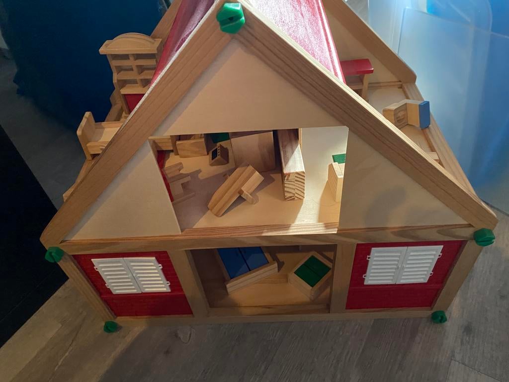 Houten poppenhuis, Ophalen, Gebruikt, Poppenhuis