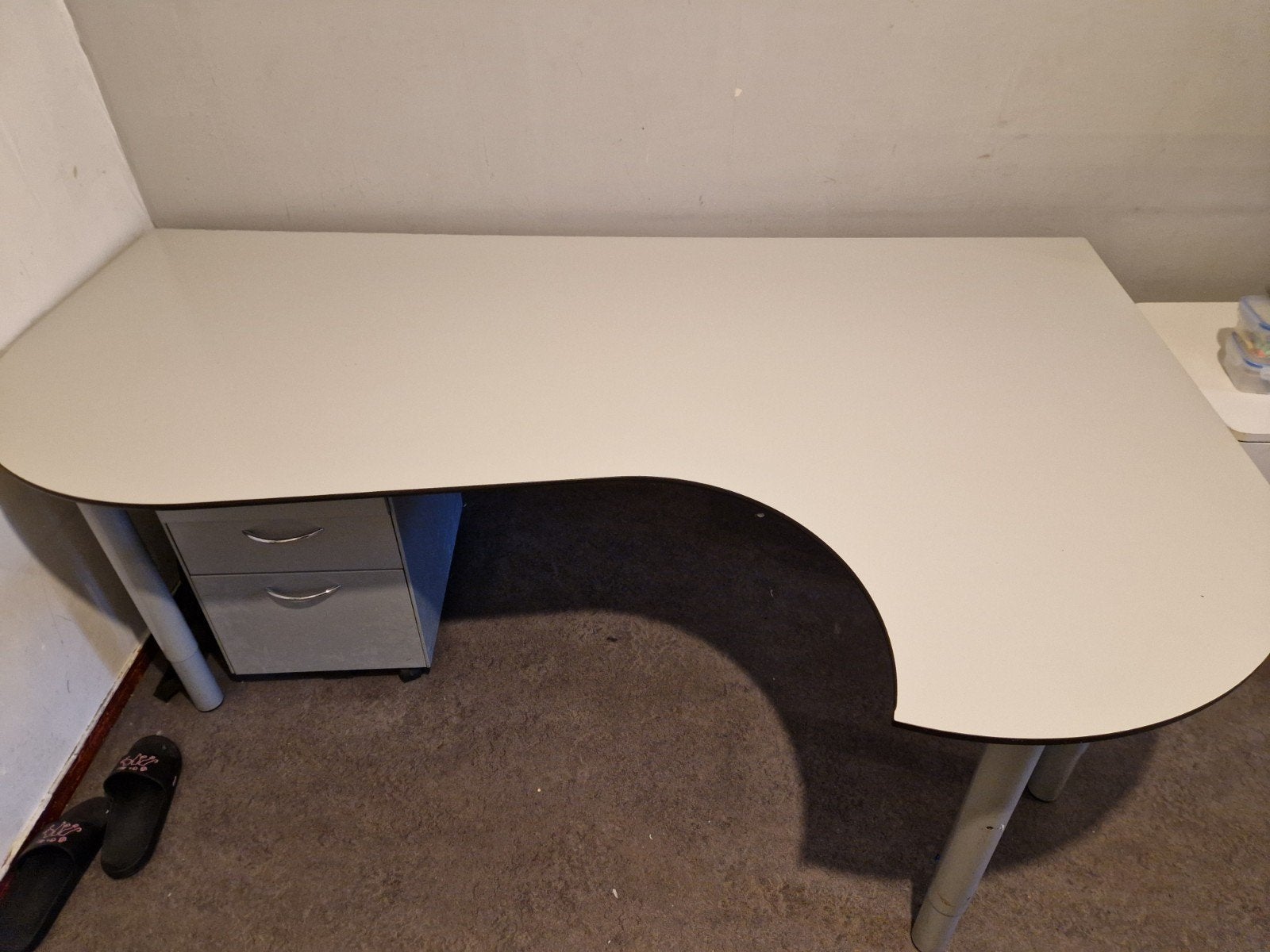 Hoekbureau 200x120 cm - Grijs/Wit, Ophalen, Gebruikt, 120 cm, Hoekbureau