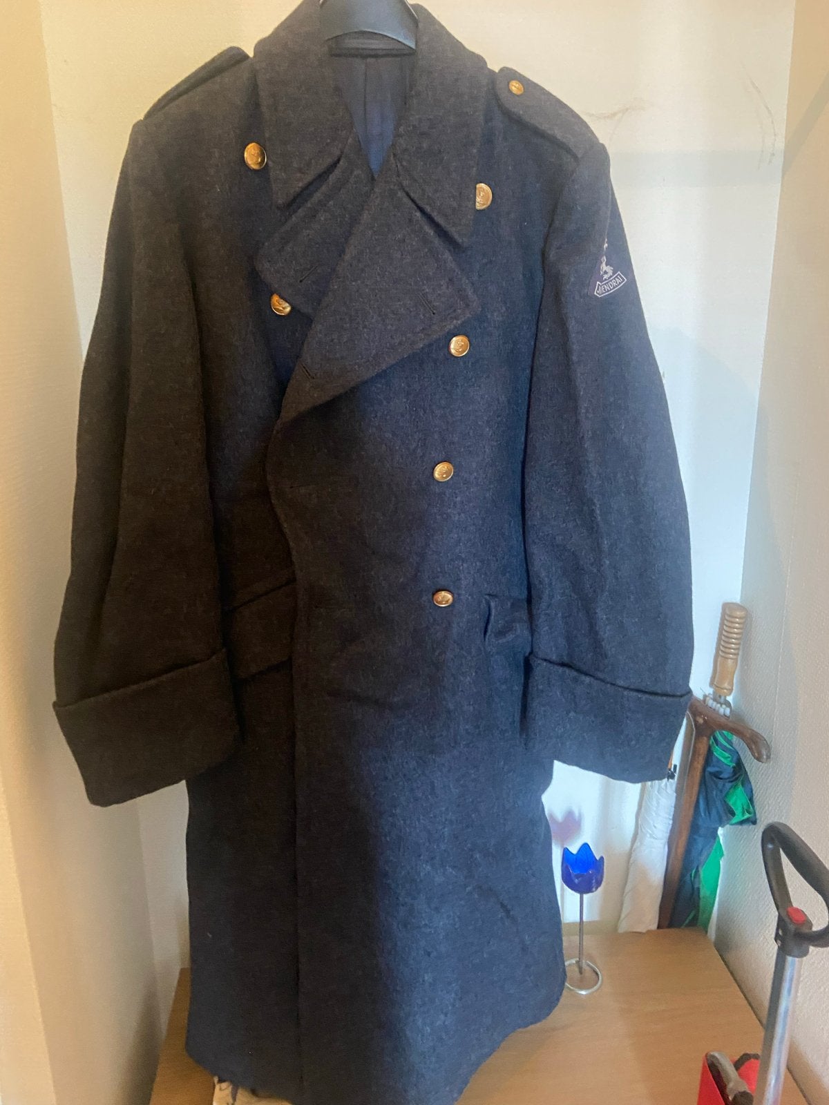 Jas Koninklijke Luchtmacht - Vintage Uniform Jas, Ophalen, Gedragen, Maat 52/54 (L), Blauw