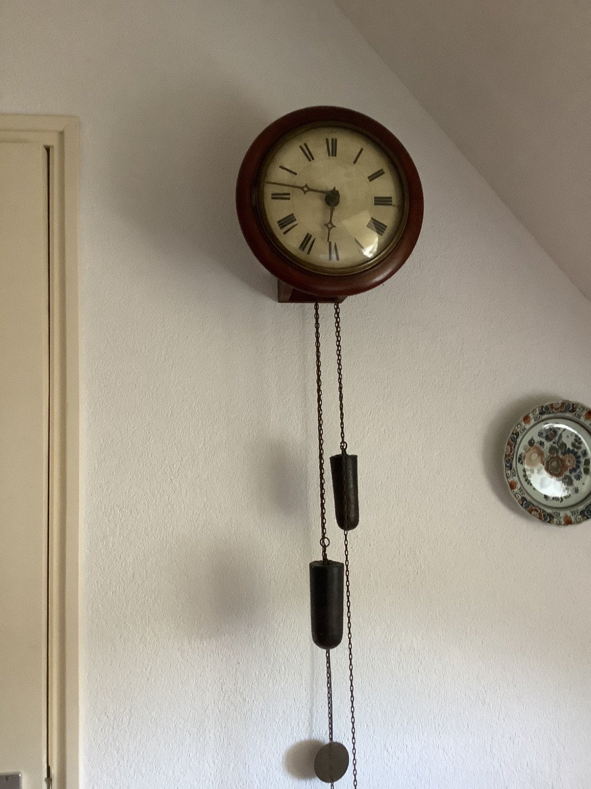 Antieke wandklok met kettingaandrijving, Antiek en Kunst, Ophalen