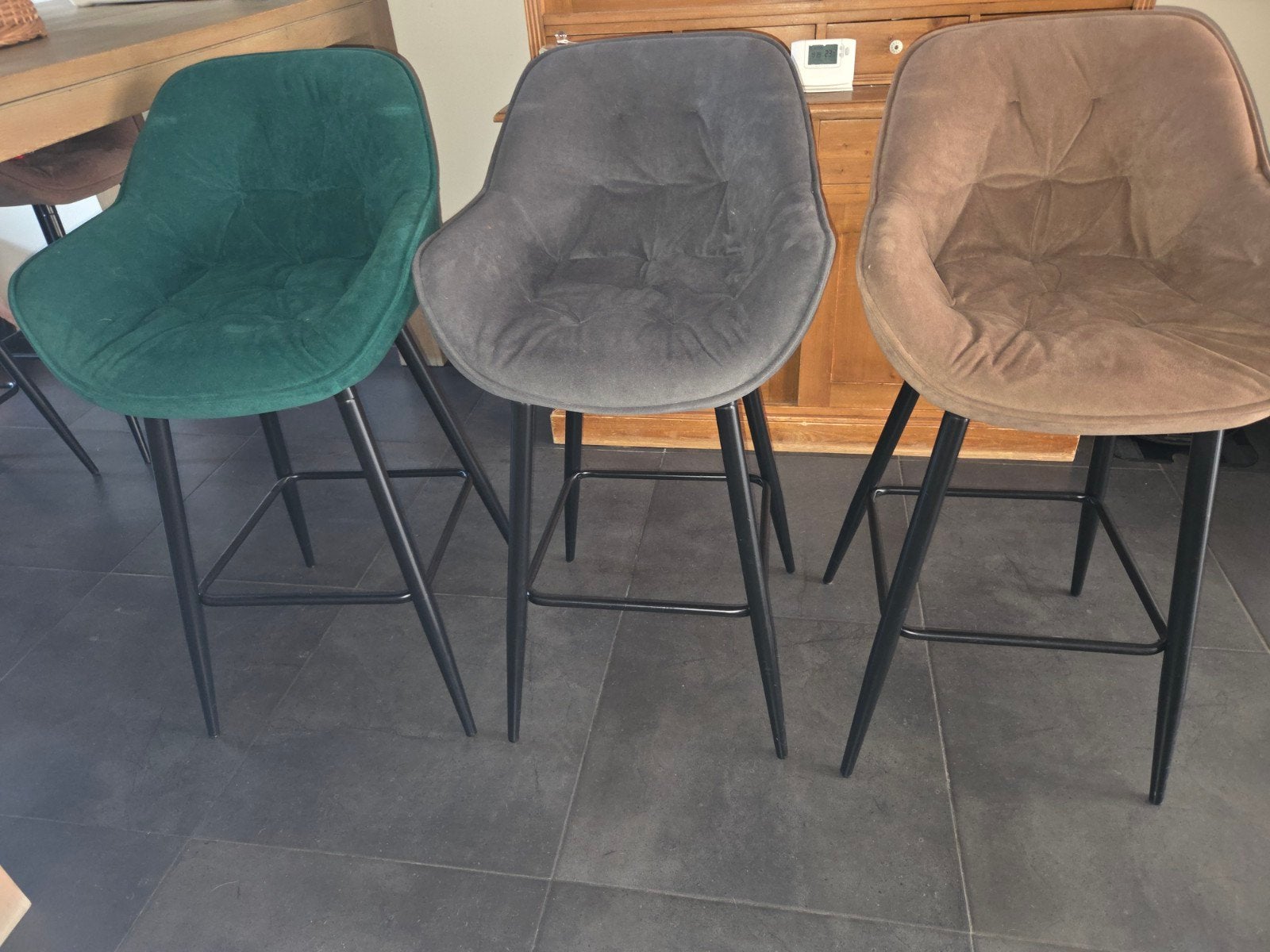 Set van 6 barkrukken in verschillende kleuren, Ophalen, Gebruikt, Overige kleuren, Stof