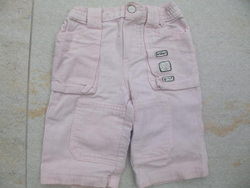 Roze lange broek corduroy Little Star ZGAN maat 62 zakken, Broekje, Meisje, Ophalen of Verzenden, Zo goed als nieuw