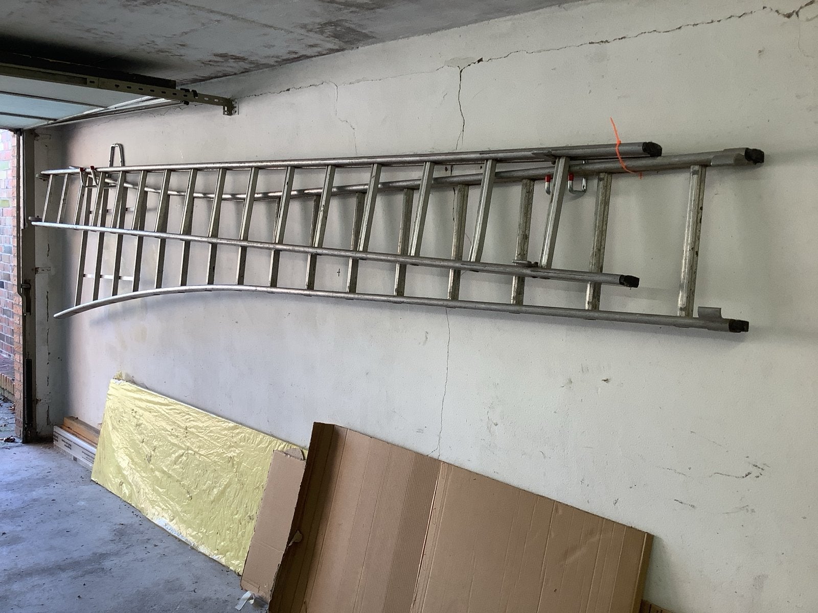 Aluminium uitschuifbare ladder - ca 8 meter, Ophalen, Gebruikt, Ladder, Opvouwbaar of Inschuifbaar