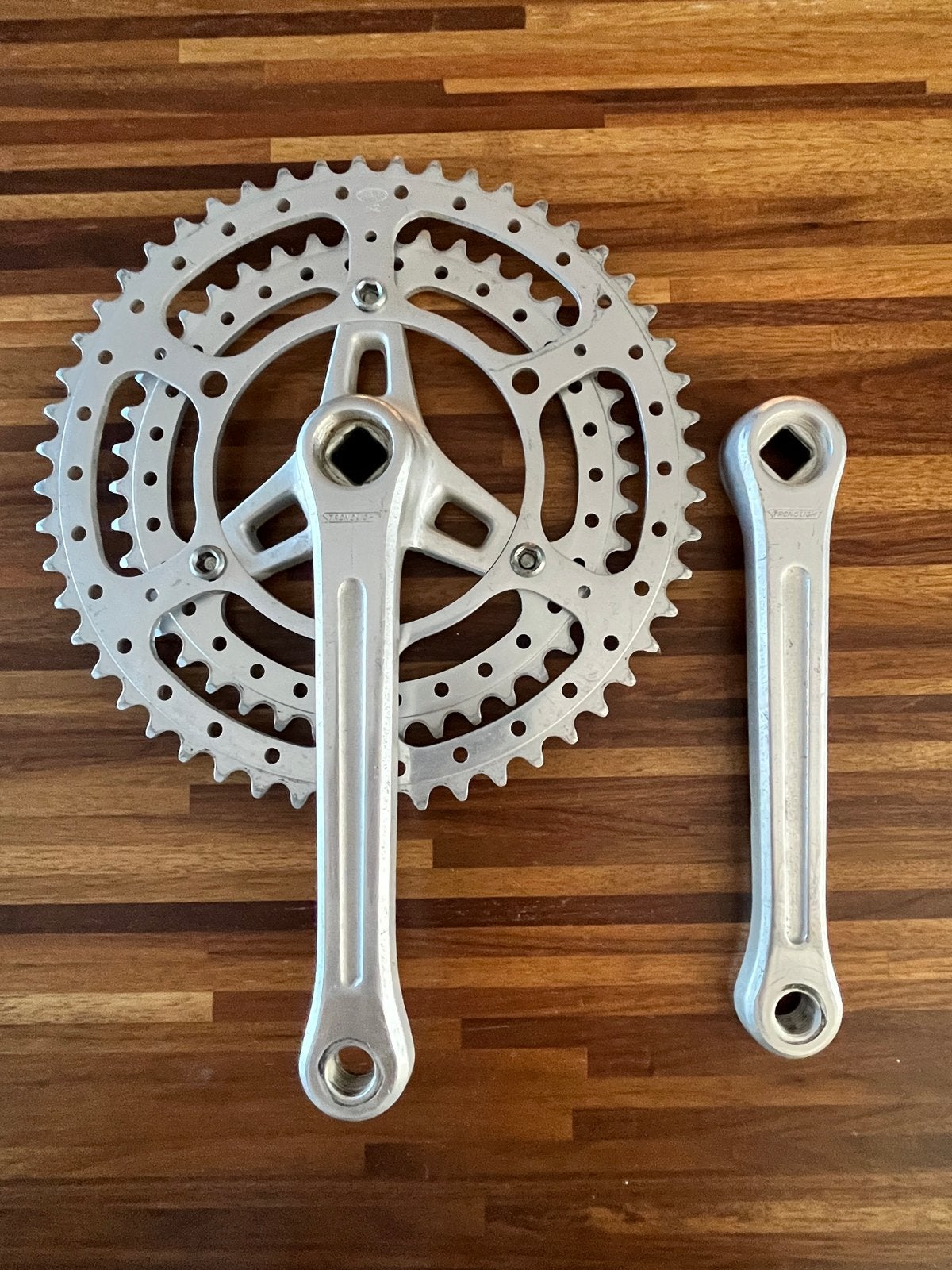 Stronglight Crankstel 170mm - Vintage Racefiets Onderdeel, Crankstel of Pedalen, Gebruikt, Ophalen of Verzenden, Aluminium